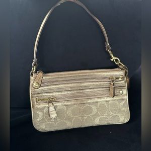 Coach Gold Pochette Bag Clutch Carry All